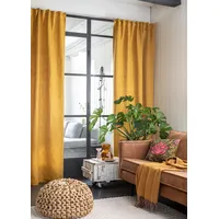 ELBERSDRUCKE Gardine mit verdeckten Schlaufen Sunny 02 gelb-Curry 255x140