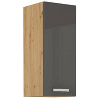Küchen-Preisbombe Hängeschrank 30 cm Eiche Artisan + Grau Hochglanz