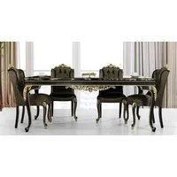 Casa Padrino Luxus Barock Esstisch Schwarz / Gold -