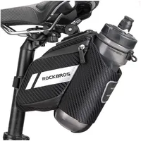 ROCKBROS Fahrradsatteltasche mit Flaschenhalter Schwarz 1L schwarz 1 LITER
