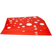 Mambocat 6er Set Tischset rot mit weißen Punkten 45