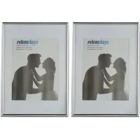 Relaxdays Bilderrahmen 2er Set Silber A4 2 St.