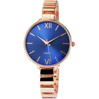 Excellanc Damenuhr mit Metallarmband - Rosegold/Blau