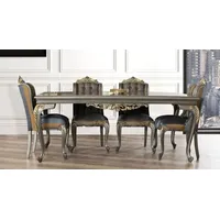 Casa Padrino Luxus Barock Esstisch Grau / Gold -