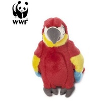 WWF Plüschtier Hellroter Ara Papagei (18cm) Kuscheltier Stofftier Vogel