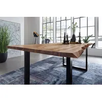 Möbelliebling Esstisch Baumkante Massiv Akazie natur 140 x 80