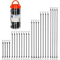 Relaxdays Spanngummi mit Haken, 24er Set, Fahrrad Gummispanner Gepäckträger,