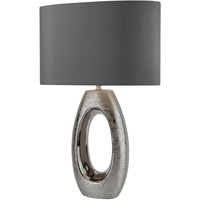 Searchlight Xxxl Tischleuchte Artisan Grau, Textil, oval,oval, 20x61x40 cm,