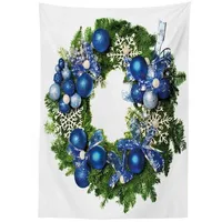 ABAKUHAUS Weihnachten Tischdecke, Schneeflocken Kranz Verziert, Druck mit Klaren