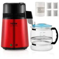 Vevor Wasser Destilliergerät, Water Distiller Edelstahl Wasserdestilliere 4L Rot