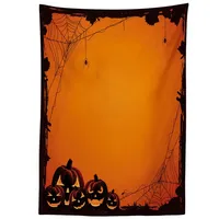 ABAKUHAUS Orange Tischdecke, Halloween-Kürbis Scary, Pflegeleicht mit Modernster Druck