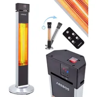 Arebos Infrarot Stand Heizstrahler 2000 W, mit Fernbedienung, Low-Glare-Technologie,