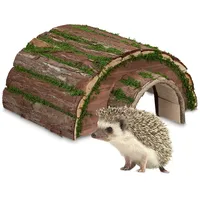 Relaxdays Igelhaus, Holz & Moos, Überwinterung für Igel im