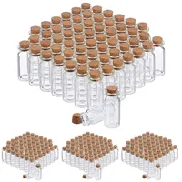 Relaxdays 240 x Glasfläschchen mit Korken, Mini Fläschchen für