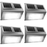 Monzana Solarlampe 4er Set Edelstahl IP65 Wasserdicht Hängend Solar