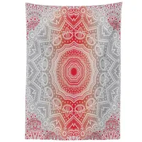 ABAKUHAUS Grau und Rot Tischdecke, Boho Zen Mandala, Für