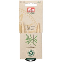Prym Rundstricknadeln, Bambus, 40 cm, 8,00 mm, Holzfarben, Ø