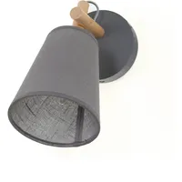 Licht-Erlebnisse Wandleuchte Wandlampe E27 Stoff Holz Grau Skandinavisch innen