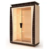 Casa Padrino Luxus Vitrine Naturfarben / Dunkelbraun 139 x