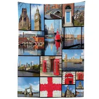 ABAKUHAUS England Tischdecke, Wahrzeichen der Stadt Blumen, Druck mit