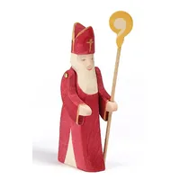 Ostheimer 38010 Nikolaus mit Stab Höhe 18cm Rot