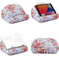 Bookchair Bookcouch Roses Blumenmotiv hellblau Lesekissen für Bücher und