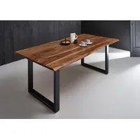 Ab:stil.art.moebel MILO 120 x 80 cm Akazie nussbaum/schwarz