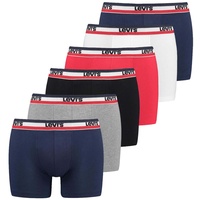 Levi's Levis Herren 6er Pack Blau/Rot/Grau | Gr.: S