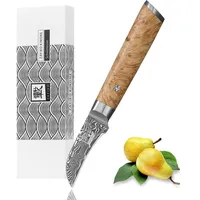 Zayiko Schälmesser I 6 cm Klinge I Wurzelholzgriff Birke