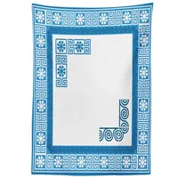 ABAKUHAUS Greek Key Tischdecke, Vintage Blumen Fret, Schmutzabweisent mit