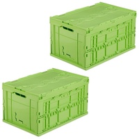 Relaxdays 2 x Transportbox 60 L mit Deckel