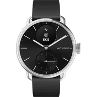 Withings ScanWatch 2 38 mm schwarz/silber, Sport Fluorelastomer-Armband schwarz/silber