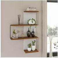 Woody fashion Wandregal CAMBEL 96x64 cm braun - Braun/Weiß
