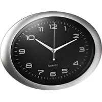 Alco Wanduhr oval 40,0 cm 186-11 silber/schwarz