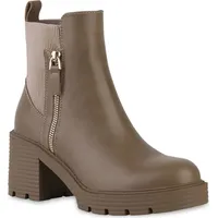 VAN HILL Klassische Stiefeletten in Khaki