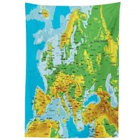ABAKUHAUS Polen Tischdecke, Hoch detaillierte Karte von Europa, Inn