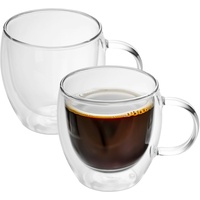 Intirilife 2x Doppelwandiges Thermo Glas Set in 100 -