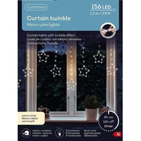 Lumineo Curtain Twinkle 156 LED 1,2 m warm weiß,