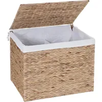 MCW Wäschekorb MCW-C27, Wäschesammler Wäschesortierer Truhe, 2 Fächer Wasserhyazinthe