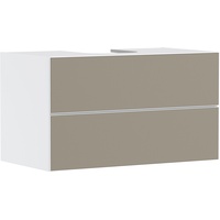 Hansgrohe Xevolos E Waschtischunterschrank 2 Schubladen, mattweiß, bronze Struktur
