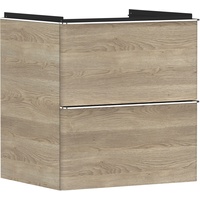 Hansgrohe Xelu Q Waschtischunterschrank 2 Schubladen, Eiche Natur, chrom