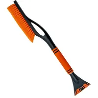 Intirilife 2-in-1 Eiskratzer Schneebürste in Orange - Schwarz -