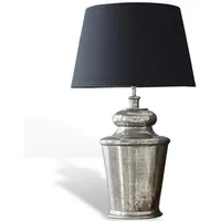 Loberon Tischlampe Sarcé, handgearbeitet, Tischleuchte mit charmantem Material-Mix, Antik-Finish,