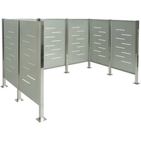 MCW Mülltonnen-Zaun MCW-J55, Mülltonnenverkleidung Mülltonnenaufbewahrung, 150x243x163 Metall Edelstahl