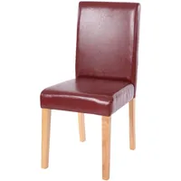 MCW Esszimmerstuhl Littau, Küchenstuhl Stuhl, Kunstleder ~ rot-braun, helle