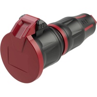 PCE Schutzkontaktkupplung Gummi, PA6 250 V Schwarz, Rot IP54