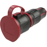 PC ELECTRIC 24711-src Schutzkontaktkupplung Gummi, PA6 250V Schwarz, Rot