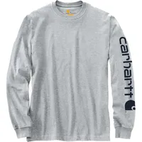 CARHARTT Logo Langarm-t-shirt - Light Grey - M