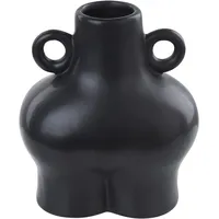 Beliani Blumenvase NAFPLIO Keramik, 20 cm Schwarz
