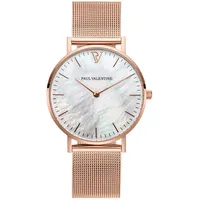 Paul Valentine Quarzuhr ROSE GOLD SEASHELL MESH